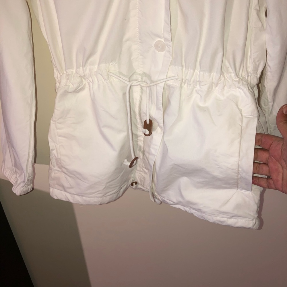 Gap White Spring Hooded Jacket Small - image 5